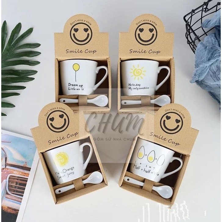 Cốc trà , cà phê gốm sứ ly sứ (Kèm hộp+thìa)  NHIỀU MẪU đa dạng KÈM THÌA pha trà pha cafe
