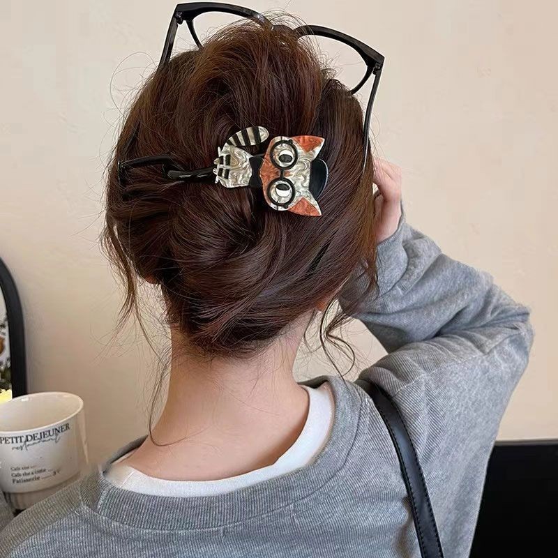 Kẹp tóc xoắn hình mèo dễ thương dễ thương dễ thương dễ thương