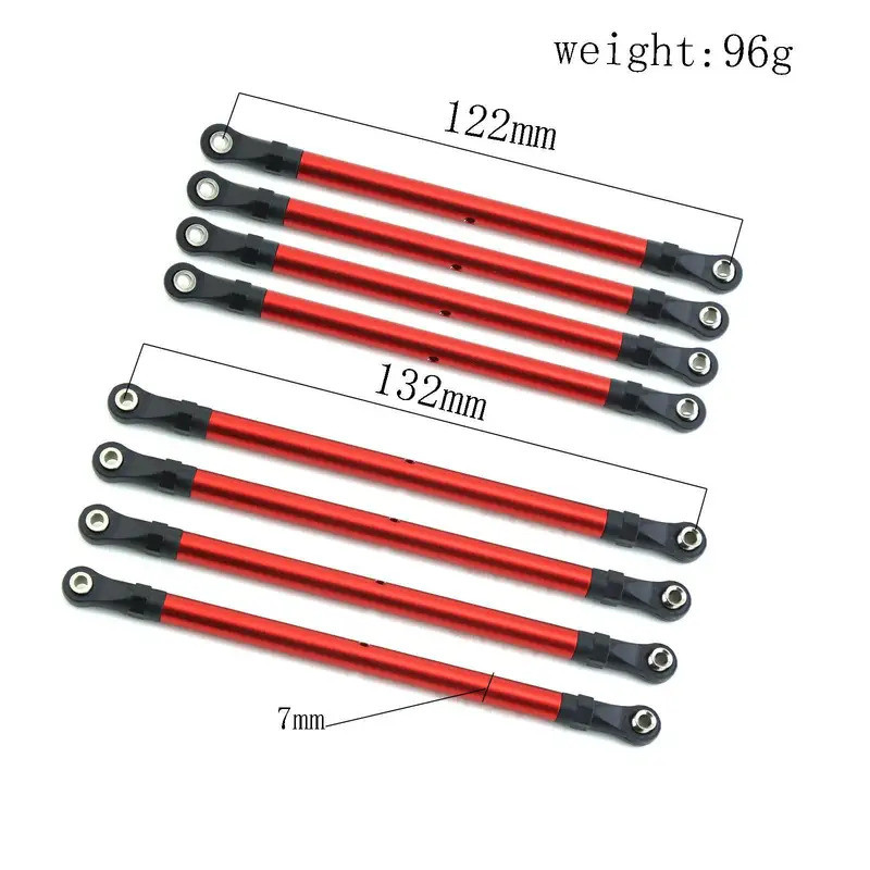 8 Chiếc Hợp Kim Nhôm RC Liên Kết Thanh Liên Kết Bộ 313MM Chiều Dài Cơ Sở Cho 1 / 10 AXIAL SCX10 90046 TRX4 RC Xe Bánh Xích Phụ Kiện