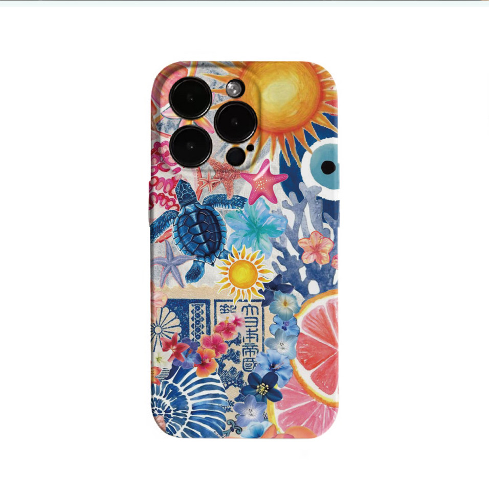Ốp Điện Thoại Sân Vườn Dưới Nước Cho iPhone16PM 15ProMax 11Pro 12MINI SAMSUNG S22 / 23 / 24 / 25 13plus 7 / 8 SE XS XR Vỏ Cứng Bóng