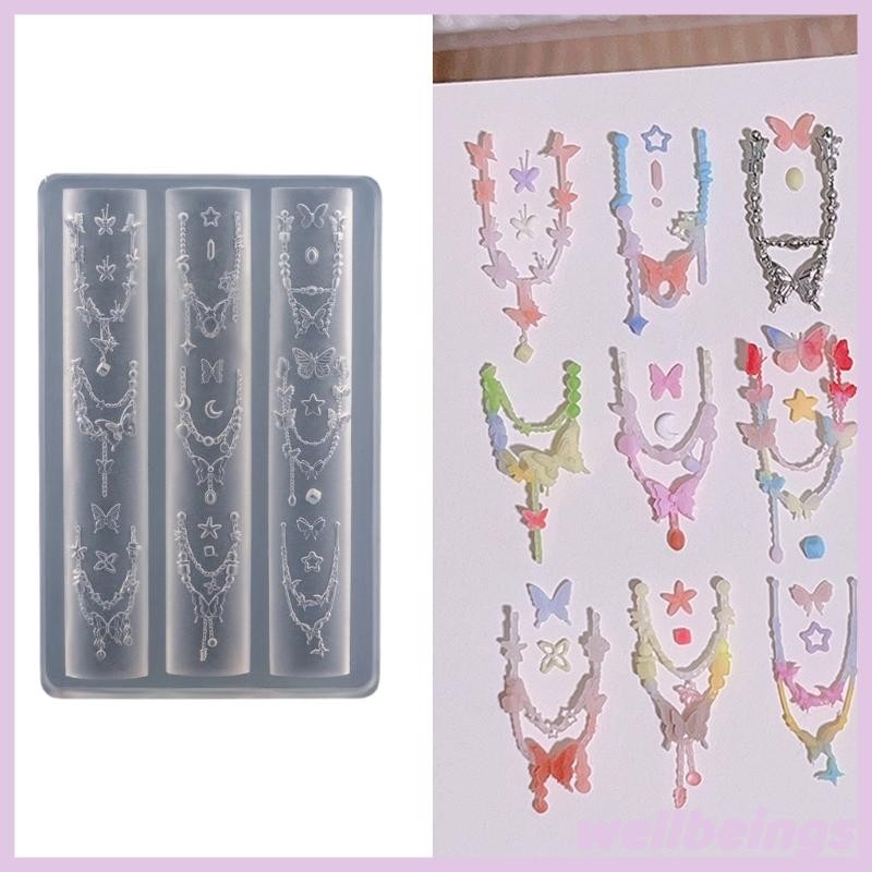 Wellb Silicone Móng Tay Tôn Tạo Khuôn Nơ Chủ Đề Phụ Kiện Nhỏ Thủ Công Khuôn Hiện Nay Cho Người Hâm Mộ Làm Đẹp