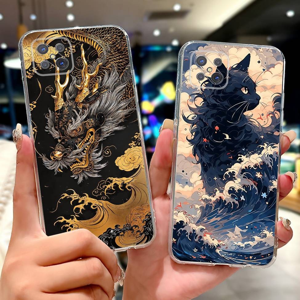 Ốp lưng Oppo Reno 4Z 5G CPH2065 Thẩm Mỹ Mèo Dễ Thương Thời Trang Hoa Sơn Ốp lưng Oppo Reno4 Z 5G