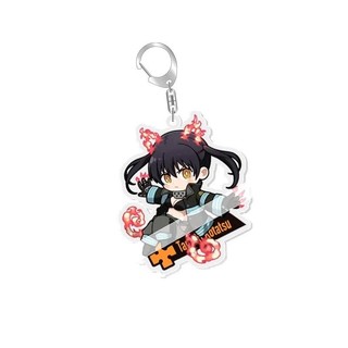 Fire Force Shinra Kusakabe Anime Keychain Arthur Boyle Kotatsu Tamaki Cartoon Keyring Bag Tag Baji Accessory