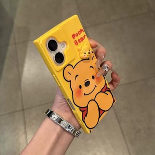 Phim Hoạt Hình Dễ Thương 3D Winnie Dâu Gấu Vuông Silicon Mềm Ốp Lưng Điện Thoại iPhone 17Promax 16Promax 16Pro 15Promax 11 12 13 14 Pro Max 15Plus Chống Sốc Nữ Điện Thoại Di Động