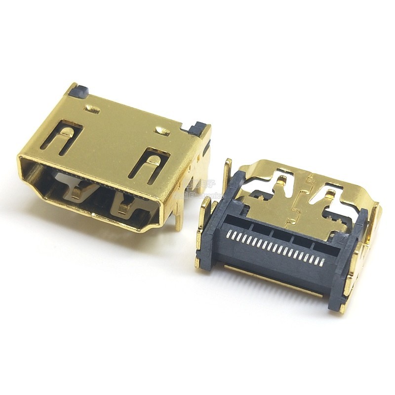 Giao Diện HDMI Miếng Dán Mạ Niken / Mạ Vàng Vỏ Đồng Giao Diện HD Ổ Cắm Nữ Ổ Cắm HD 19P HDMI Nữ Ổ Cắm