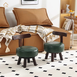 Trung Quốc Nội Thất Nhà Hiện Đại Đơn Giản Gỗ Chắc Chắn Phân Nhỏ Thời Trang Màu Xanh Da Đệm Hộ Gia Đình Phòng Khách Giày Đổi Phân Sáng Tạo Bàn Cà Phê Thấp Thoải Mái Bền T