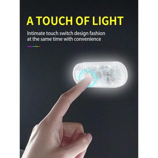 【MOTEX】Đèn Led 6 Bóng mini Cảm Ứng Gắn Trần Xe Hơi Kèm Sạc usb Tiện Dụng