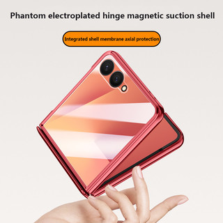 Ốp Lưng Trong Suốt Mạ Điện Cho Samsung Galaxy Z Flip 7 Flip7 ZFlip7 5G Từ Gấp Bản Lề Bảo Vệ Bìa Cứng Có Phim Cường Lực