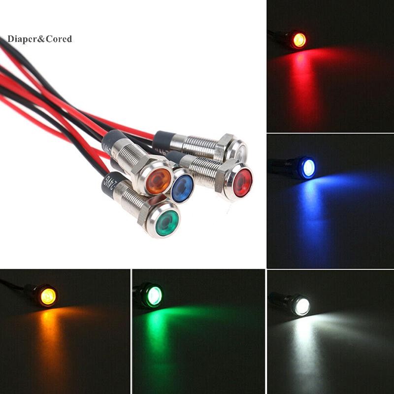 DIAPER & CORED 5x Thuyền Ô Tô 12V-24V 6mm Đèn LED Báo Dash Bảng Điều ...
