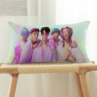 KPop Demon Hunters Vỏ gối hình chữ nhật bằng Polyester in một mặt, Vỏ đệm, Trang trí ghế Sofa tại nhà (Không có lõi)