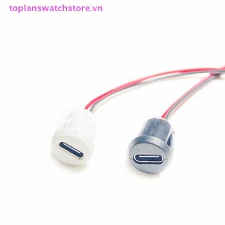 Toplanswatchstore USB-C 2Pin Ổ cắm sạc dòng điện cao USB Type C Đầu nối nữ chống nước VN