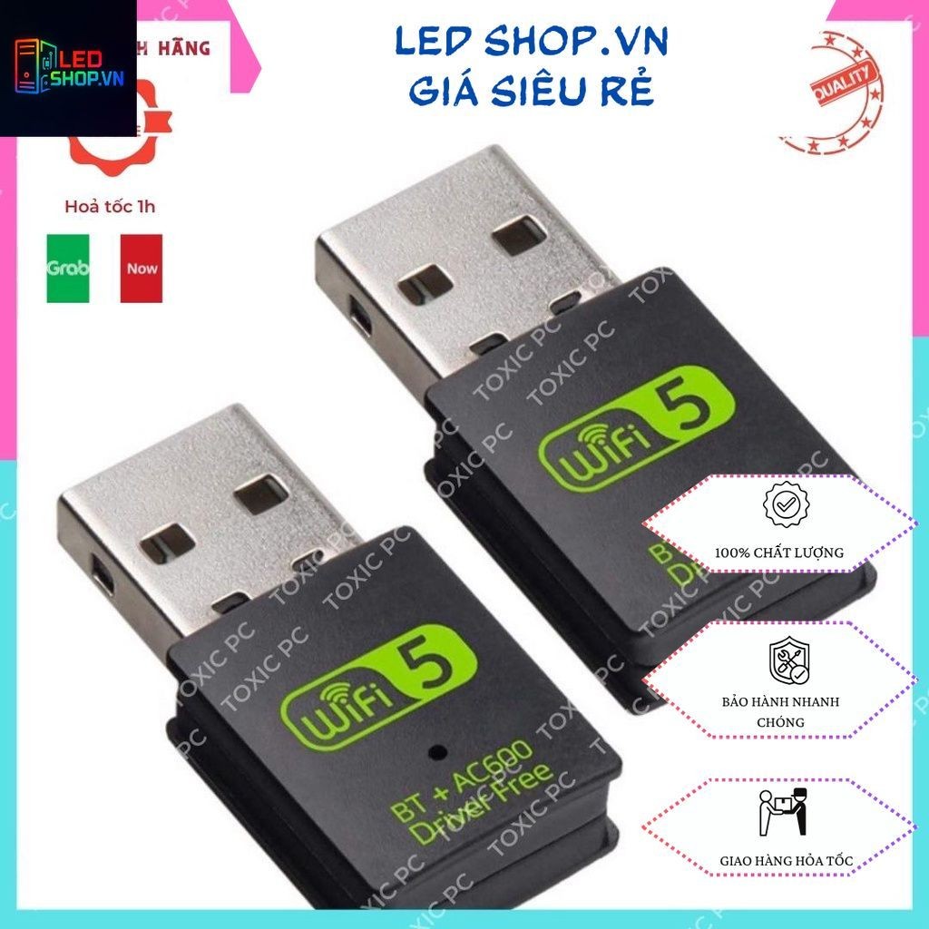 2in1 Nâng cấp WiFi 5G dễ dàng với USB+Bluetooth WIFI 600Mbps cho máy bàn PC và LAPTOP USB WIFI Bluetooth