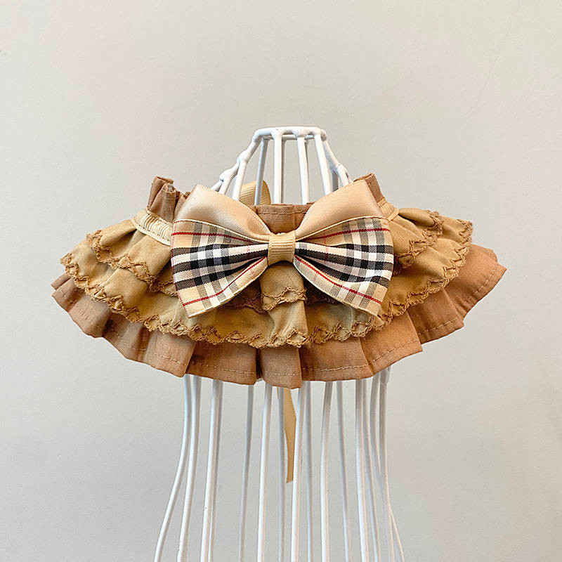 【Ready Stock】 Cat Dog Plaid Scarf Bib Scarf Pet's Saliva Towel Photo Bow Tie Prop Jewelry Muppet Blue and White LjuT