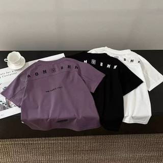 Mùa Hè Cotton Nguyên Chất Bé Trai Trẻ Em Áo Thun Tay Ngắn Vừa Lớn Trẻ Em Áo Thun Bé Đơn Giản Chữ Tròn Ne