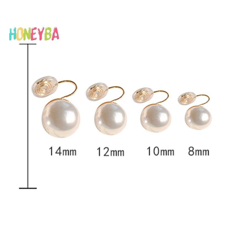 < Honeyba > Kẹp tai ngọc trai thời trang không có lỗ tai Tai đơn giản Vòng đeo tai giả Trang sức thời trang Bông tai ngọt ngào dành cho nữ