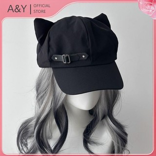 Tai Nữ A & Y Bông Tai Bông Tai Kẹp Gothic Gothic Gothic Beret Y2K Nữ Steampunk Punk Dây Kéo Mũ Chống Nắng Handmade.
