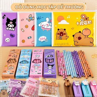 Túi Quà Tặng Đồ Dùng Học Sinh Tiểu Học - Bộ Bút Chì, Tẩy Chì, Gọt Bút Cute, Giúp Bé Hứng Thú Học Bài
