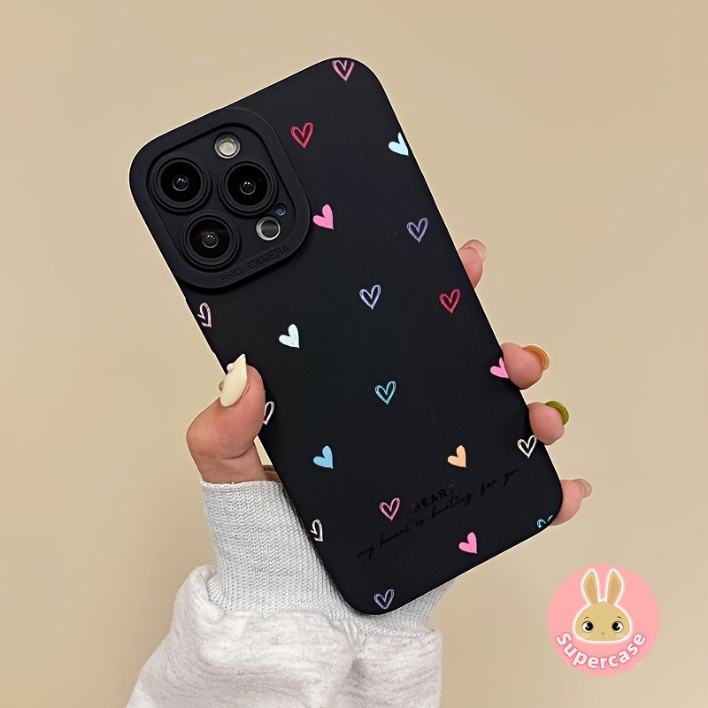 Ốp Điện Thoại Tình Yêu Dễ Thương Cho OPPO A60 A98 A79 A78 A58 A18 A38 A16S A54S A96 A76 A36 5G 4G Vỏ Mềm Trái Tim Nhiều Màu Sắc