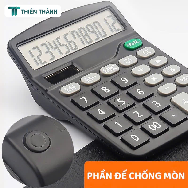 Máy tính để bàn 2 nguồn pin – Máy tính phím bấm siêu nhạy, 12 số, phù hợp học tập và văn phòng