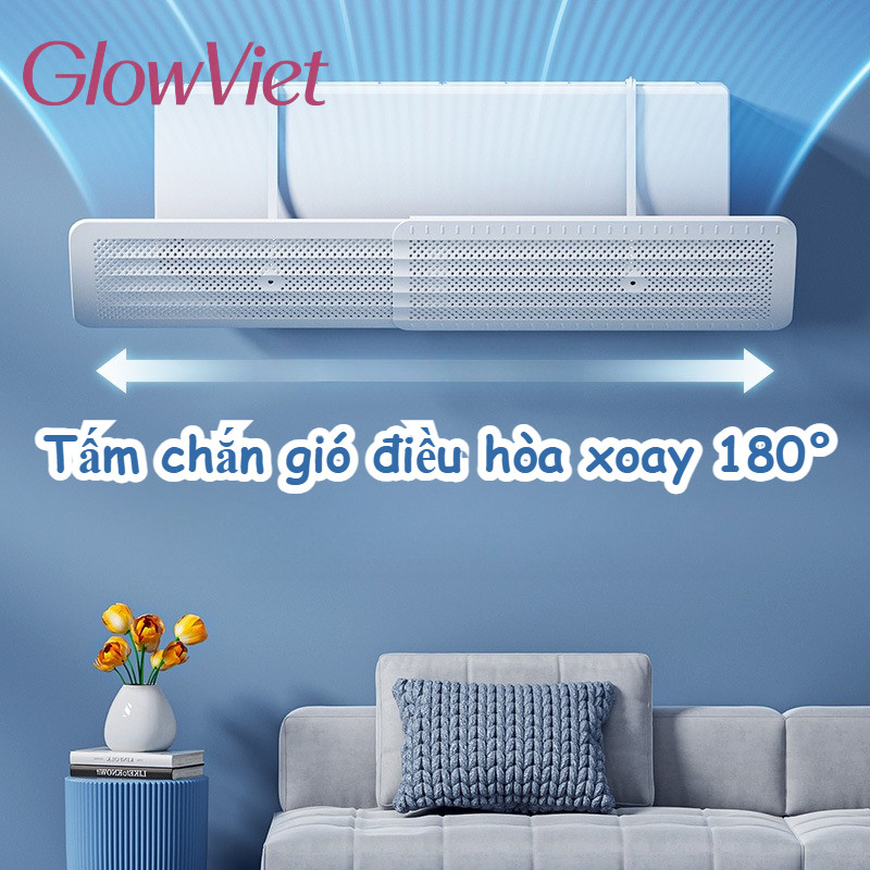 Tấm chắn gió điều hòa xoay 180°, Điều chỉnh hướng gió linh hoạt, bảo vệ sức khỏe, dễ dàng lắp đặt