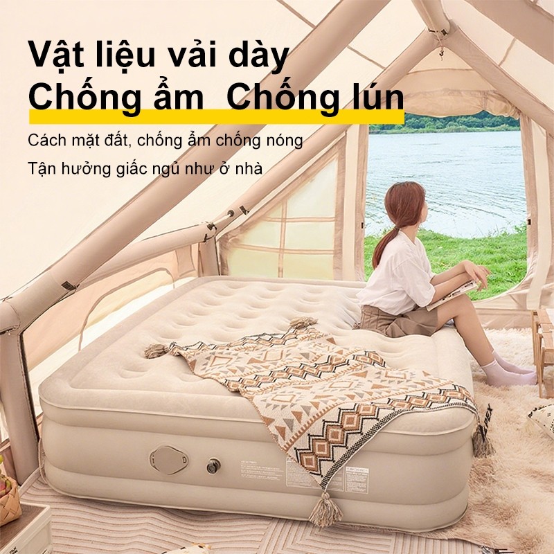 WTHB Outdoor Đệm Hơi Tự Bơm, Nệm Hơi Gấp Gọn 1/2/3 Người, Tặng gối và máy bơm sạc, độ dày 40cm