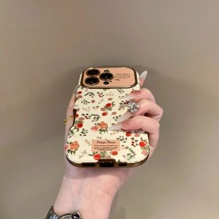 Sang Trọng Cửa Sổ Lớn Toàn Màn Hình Hoa Hồng Đứng Ốp lưng iPhone16 15 14 13 Pro Max Chống Sốc Bảo Vệ Camera Chống Rơi Ốp Lưng Mềm