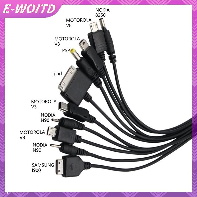 E-woitd Cáp Đa Pin Sạc USB Cáp Dây Dữ Liệu Dây 10 Trong 1 Cáp Truyền Dữ Liệu USB Đa Năng HNVN