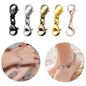 BTF 8 Chiếc Đôi Tôm Hùm Khóa Vòng Cổ Nhỏ Vòng Tay Mở Rộng Đôi Móng Vuốt Kết Nối Trang Sức Mở Rộng Khóa Dễ Dàng