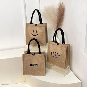 Túi Tote Vải Lanh Cotton Phiên Bản Hàn Quốc, Phong Cách Mục Vụ, Dùng Đi Mua Sắm/Du Lịch/Đi Làm