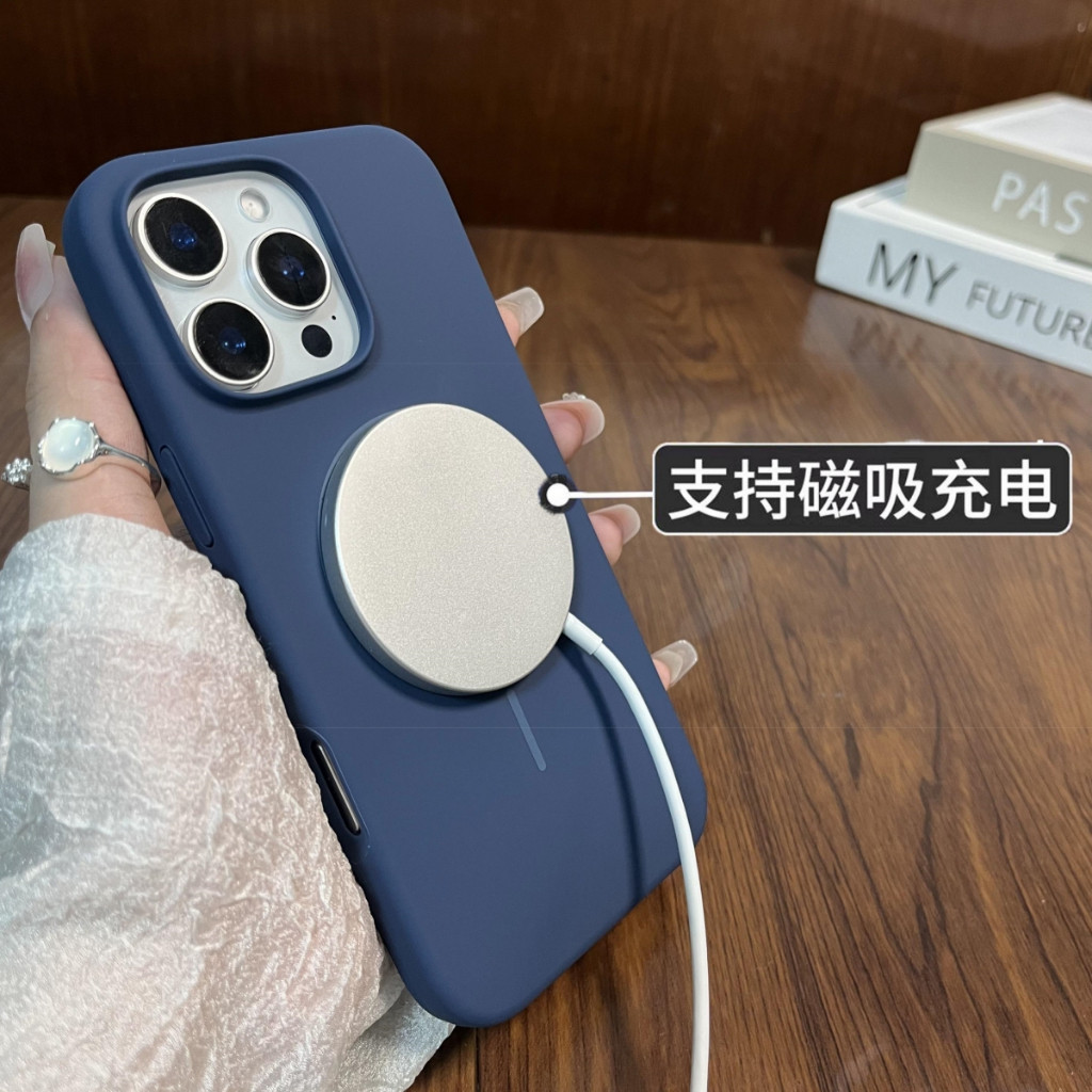 Ống Điện Thoại Silicon Lỏng Chính Hãng Cho IPhone 16 15 14 13 12 11 Pro Max IP 14 Pro Max Vỏ Hấp Thụ Sốc Từ Tính