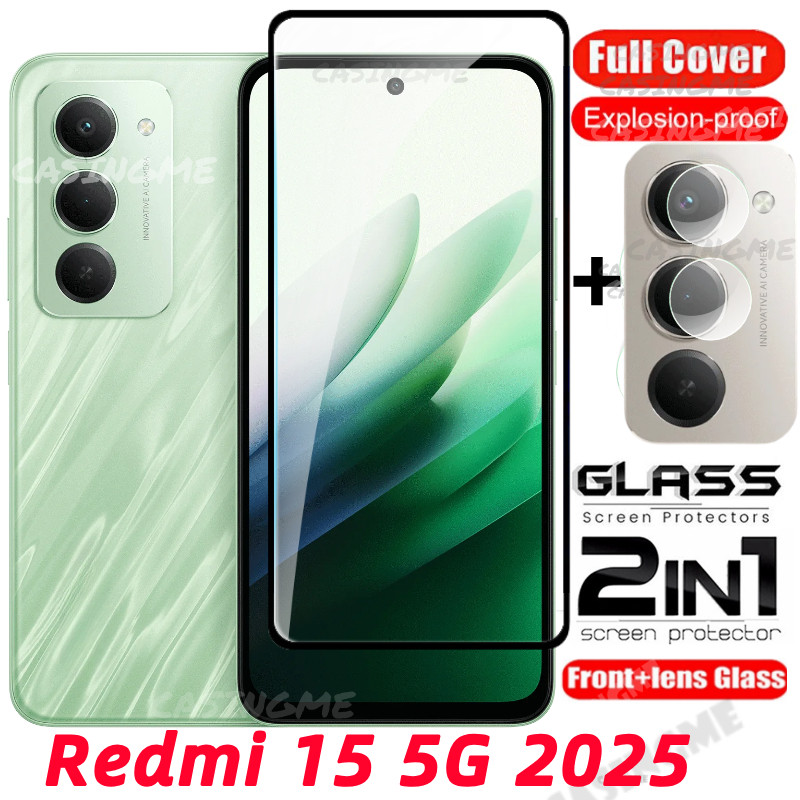 Dành Cho Redmi 15 5G 2025 Bảo Vệ Màn Hình Trong Suốt Full Cover Phim Cho Redmi 15 Redmi15 15 15c 15Redmi 4G 5G 2025 Kính Cường Lực Ống Kính Máy Ảnh