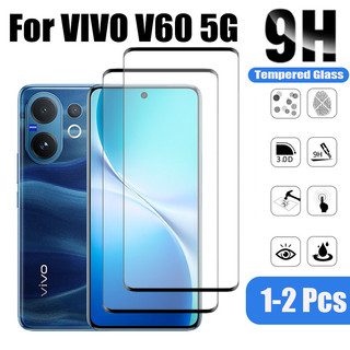 1-2 Chiếc Vivo V60 5G Kính Cường Lực Bảo Vệ Màn Hình Cho Vivo V50 V40 V30e V30 Lite V29 V27 Pro 4G 5G Phim Bảo Vệ Kính Chống Va Đập