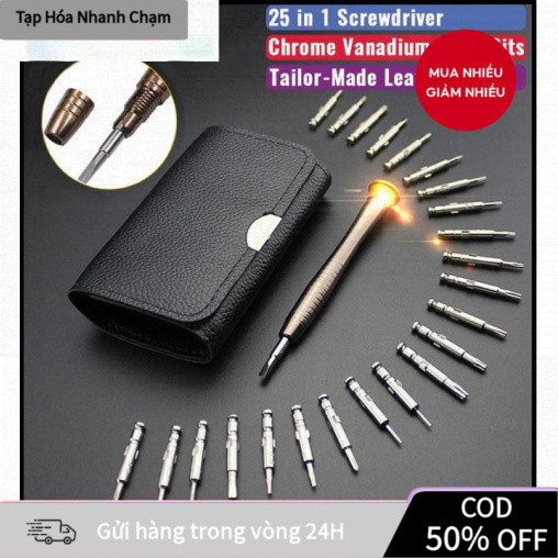 [COD] Set Tua Vít Mini 25 Trong 1 Có Vỏ Da Cầm Tay Đa Năng Sửa Chữa Điện Thoại, Máy Ảnh