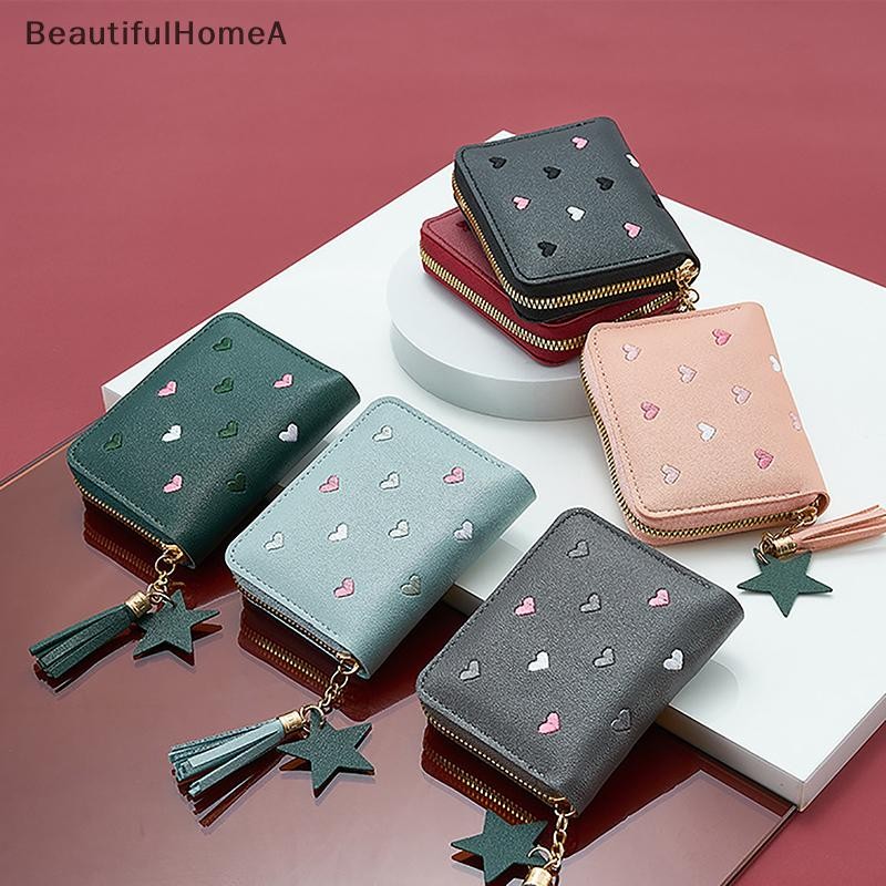 BeautifulHomeA Ví Nữ Nhỏ Ngắn Ví Bé Gái Dễ Thương Dây Kéo Da Đồng Xu Ví Nữ Tay Ví Ví VN
