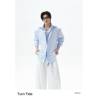 Áo sơ mi unisex phong cách Hàn Quốc mới nhất với thiết kế hai sọc giả và dạng dài tay đa năng