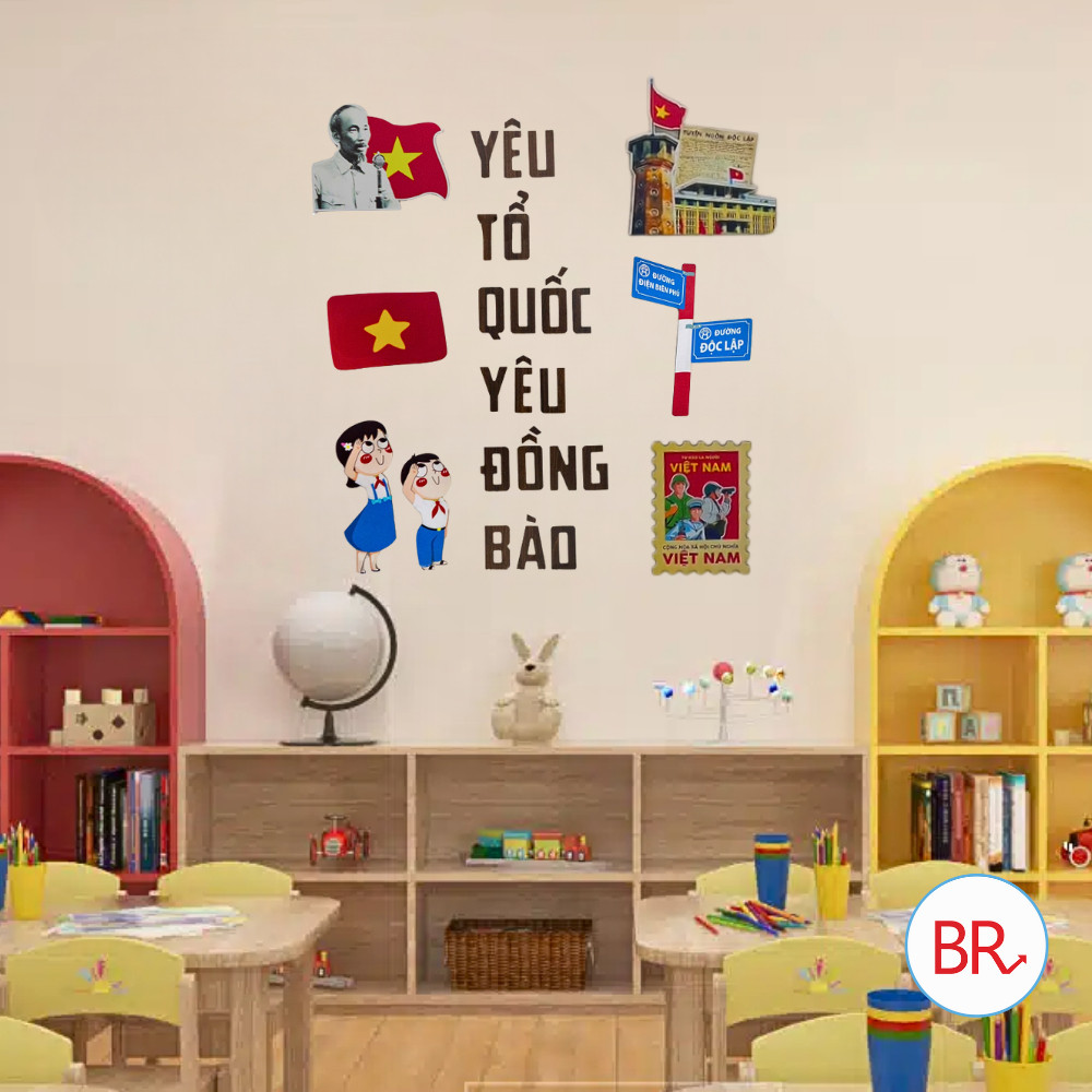 [2/9] Bộ Chữ Gỗ Trang Trí Yêu Tổ Quốc,Yêu Đồng Bào- Chữ Gỗ Decor Tường,Quốc Khánh,Trung Thu,Treo Nhà Cửa Quán Cafe