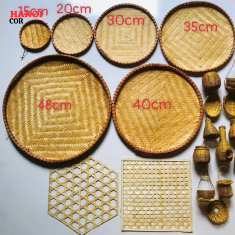 [siêu rẻ] Mẹt Tre Viền Đỏ Decor Trang Trí Giá Tận Xưởng Đủ Sze