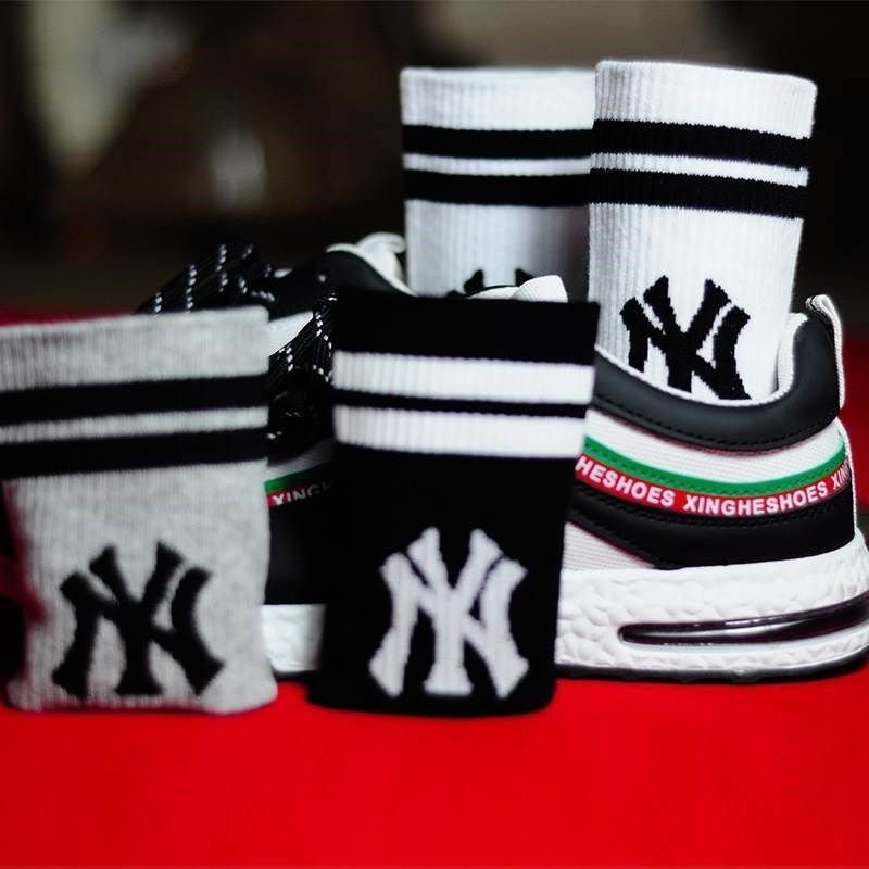 Tất thể thao cotton nguyên chất style NY, phù hợp cho yoga, thấm mồ hôi và thoáng khí, có thể cá nhân hóa và nhuộm màu