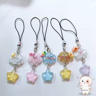 【Chamvn】Dây chuyền điện thoại di động mặt dây chuyền hình ngôi sao dễ thương đám mây cầu vồng-SN