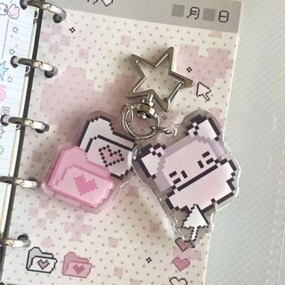 Móc khóa Anime HEARTHLY, Túi chống thất lạc Bunny Trang trí mặt dây chuyền, Phụ kiện túi thẩm mỹ Pixel thời trang Bông tai Kẹp cho bé gái