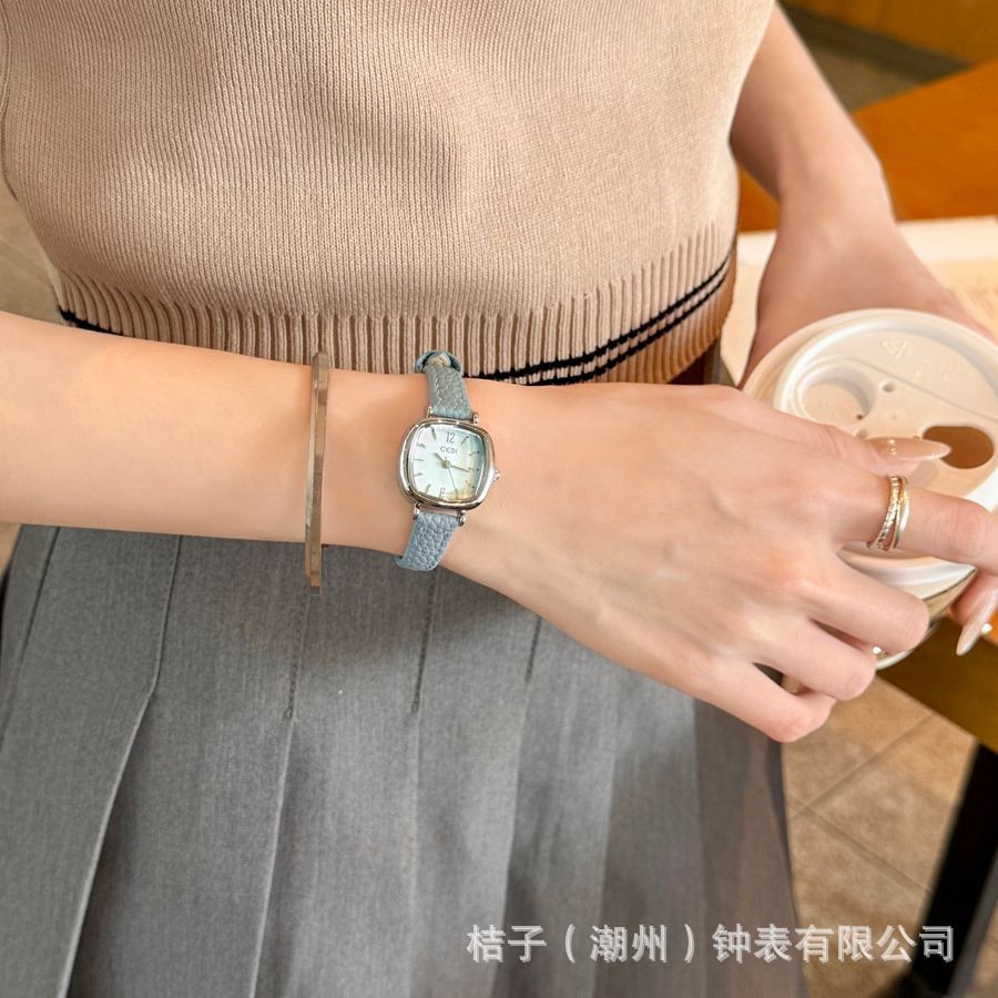 Đồng hồ nữ thông thường, phong cách đơn giản và thanh lịch, mặt số nhỏ, đồng hồ dây da nữ tinh tế 61018