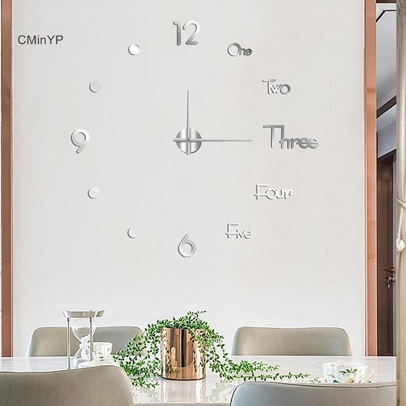 CMinYP 1 Đồng Hồ Treo Tường 3D Gương Dán Tường Sáng Tạo DIY Đồng Hồ Treo Tường Thiết Kế Hiện Đại Tắt Tiếng Thạch Anh Kim Đồng Hồ Trang Trí Nhà Vinh Quang