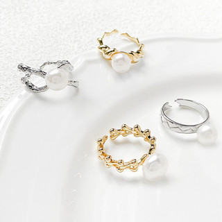 Đồng Chép Vàng Giữ Màu Vàng 18k Rỗng Nhẫn Ngọc Trai Giá Đỡ Nhẫn Tự Làm Handmade Trang Sức Nhẫn Phụ Kiện Chất Liệu