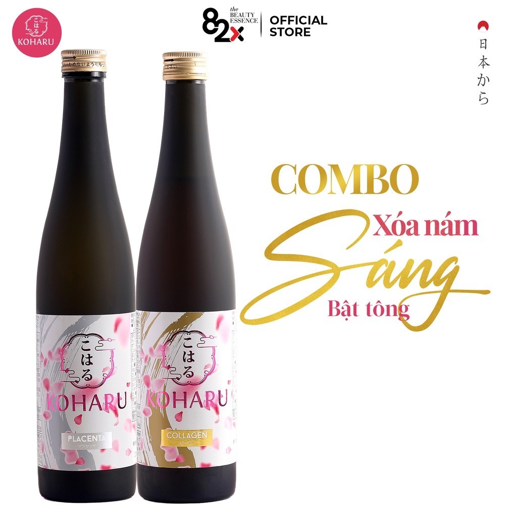 Ảnh Liệu Trình 2 Chai Nước Uống Đẹp Da 82X Koharu Placenta và Koharu Collagen Thon Gọn Vóc Dáng, Ngừa Lão Hoá 500ml/Chai 3
