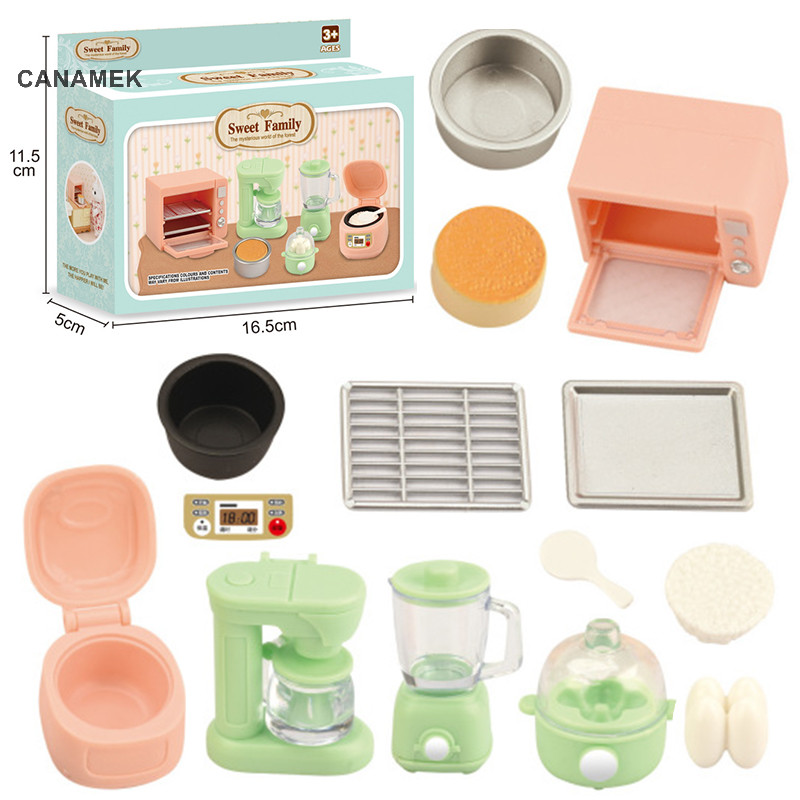 Canamek Bộ 1:12 Phụ Kiện Nhà Búp Bê Thu Nhỏ Bếp Lò Vi Sóng Máy Hấp Trứng Trang Trí Mô Hình CSF