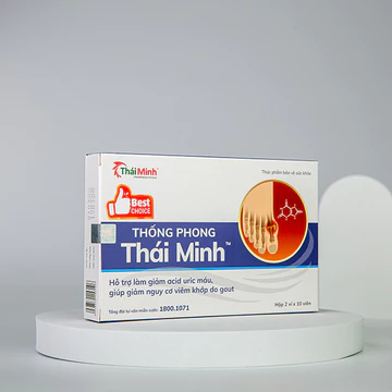 [ Chính hãng] Thống Phong Thái Minh - Viên uống hỗ trợ giảm Acid Uric máu, giảm nguy cơ viêm khớp do Gout - Hộp 20 Viên