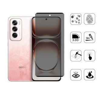 2 Chiếc Kính Cường Lực Chống Nhìn Trộm Chất Lượng Cao Bảo Vệ Màn Hình Cho OPPO Reno 12 11 10 Pro Plus 5G Chống Gián Điệp 9D Kính Bảo Vệ