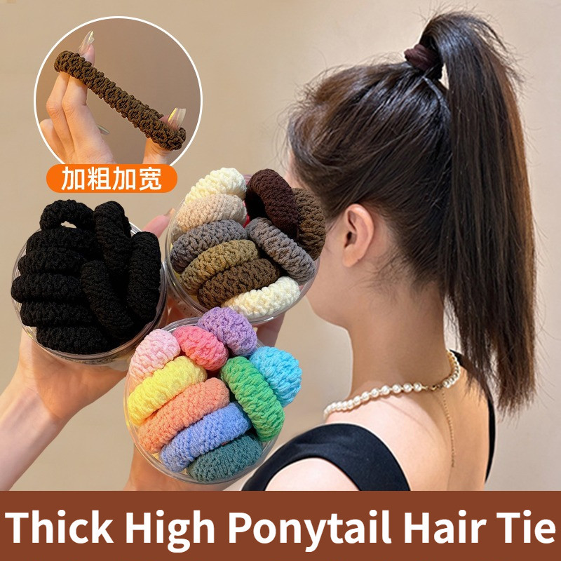 Set 6 Hộp Dây Buộc Tóc Dây Cao Su Đuôi Ngựa Cao Đàn Hồi Cao Dày  Đơn Giản Thời Trang Hàn Quốc - Phụ Kiện Tóc
