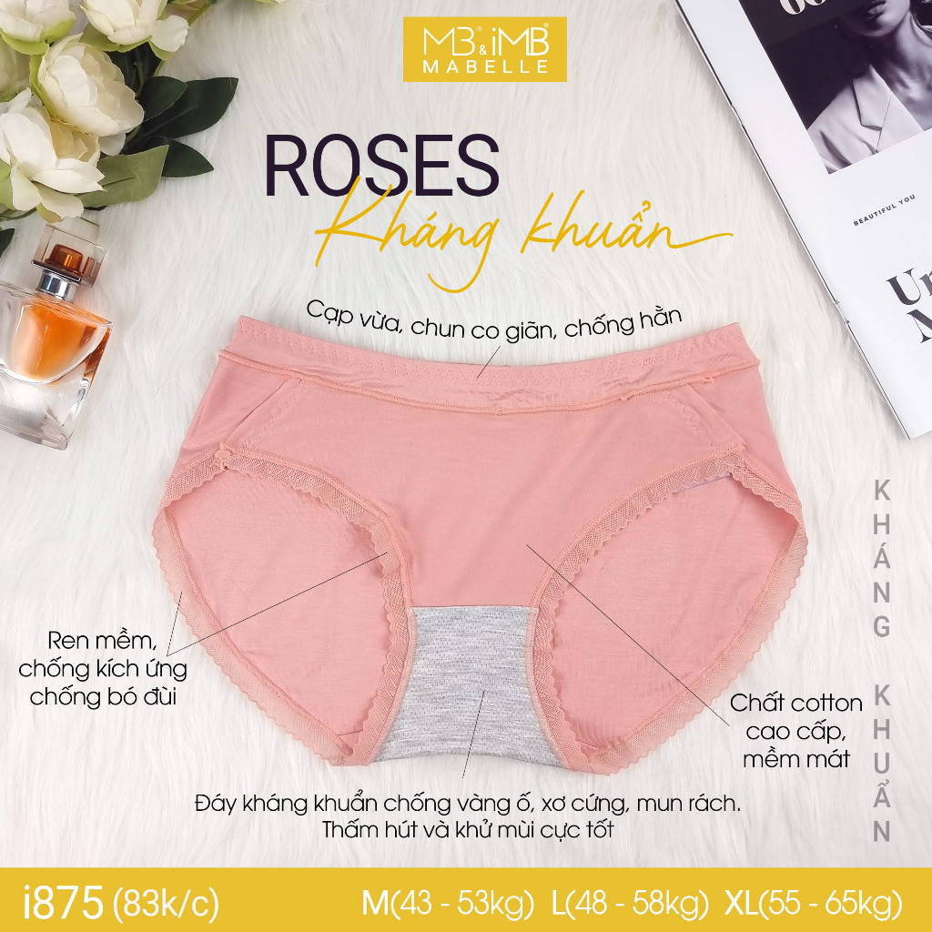 [CHÍNH HÃNG] Quần lót nữ cotton kháng khuẩn cao cấp cạp vừa phối ren ống MB i875 4 màu đủ size
