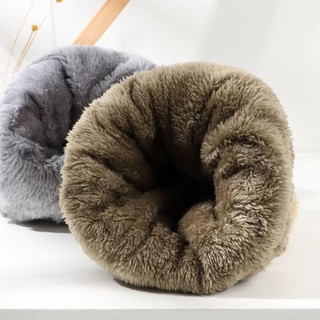 Mũ Beanie dệt kim dày giữ ấm, bảo vệ tai, phù hợp nam nữ